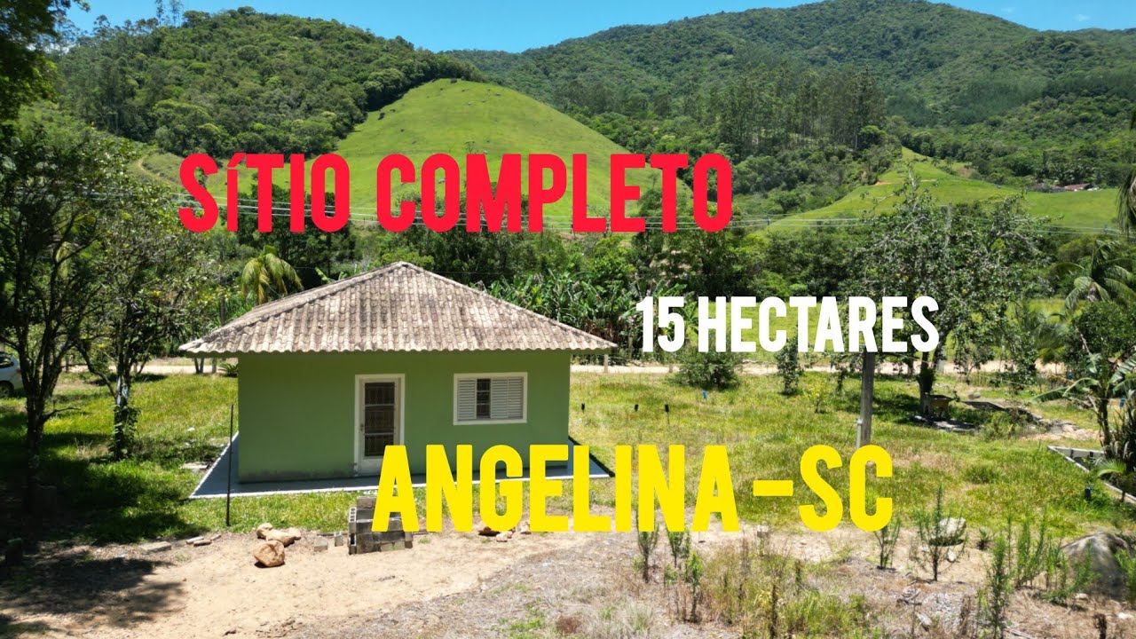 Sítio completo  Angelina- SC, casa, pomar grande, riacho, galinheiros, rio, nascentes. 15 hectares..