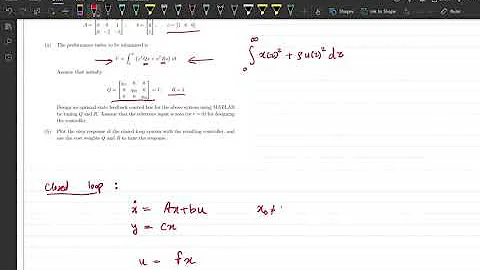 Problem 6.2:Tuning knobs in the infinite horizon optimal control (LQR) for a third order toy example