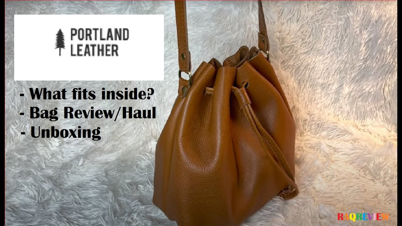 PORTLAND LEATHER GOODS - Drawstring Bucket Bag, What fits Inside