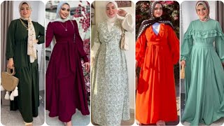 دريسات العيد2023بالعنوان💥ارقى فساتين خروج صيفي للمحجبات البنات2023بألوان زاهيه🌼🦋veiled dresses ♥