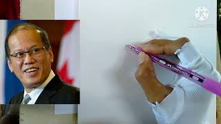 Tribute To Noynoy Aquino - Portrait Demo Of A Ballpen Sketch Sketching Series