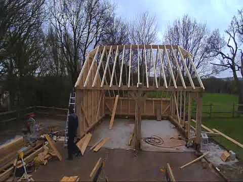 2-bay oak frame garage timelapse