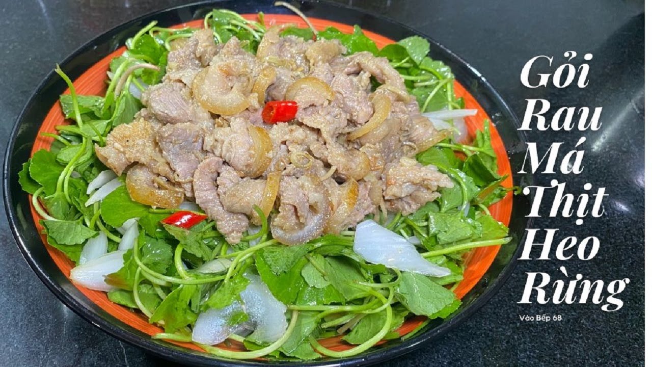 Cách làm GỎI RAU MÁ trộn THỊT HEO RỪNG/ THỊT BÒ 
