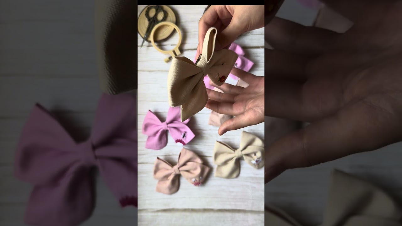 handmade embroidered bows 