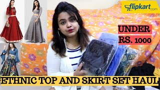 ETHNIC TOP AND SKIRT SET HAUL | MYNTRA TOP AND SKIRT SET HAUL | FLIPKART TOP AND SKIRT SET | AMAZON