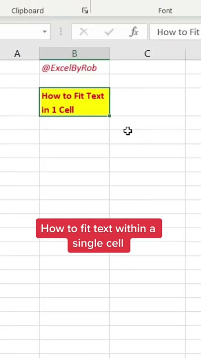 How to Fit Text within a Single Cell in Excel! #excel
