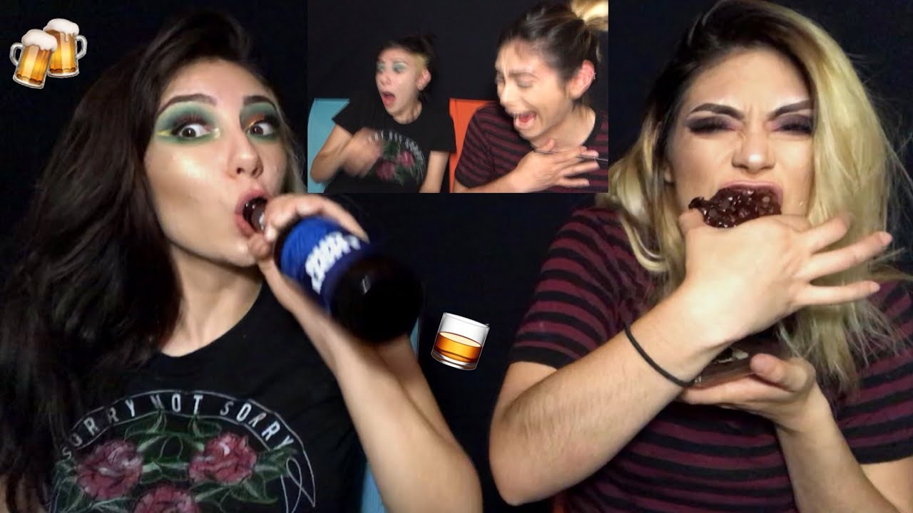 DRUNK MAKEUP CHALLENGE!!/ SOMETHING CAME IN AND SCARED US!!!!!! 😱😱 ...