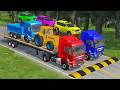 Flatbed Truck Mcqueen | Transportation with Truck - Pothole vs Car # -BeamNG.Drive