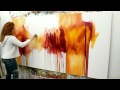 Abstract acrylic painting Demo - Abstrakte Malerei "Flüsterzeit" by Zacher-Finet