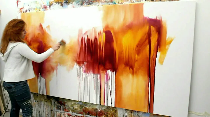 Abstract acrylic painting Demo - Abstrakte Malerei...