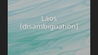 Laos (disambiguation)