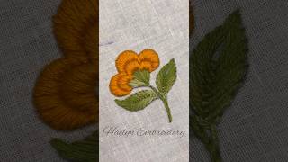 Cute Satin Stitch Flower 🌸 Quick Hand Embroidery #shortsvideo