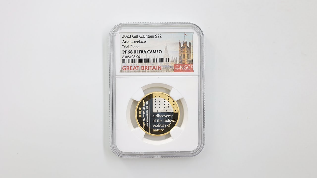 試鋳貨 2023 英国 エイダ・ラブレス 金メッキ 2ポンド 銀貨