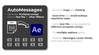 Auto Messages for After Effects. Generate multiple comps from a text file.
