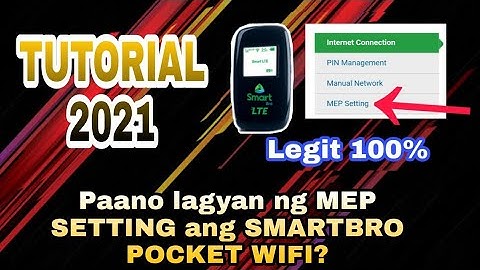 PAANO MAGKAROON NG MEP SETTING SA SMARTBRO POCKET WIFI | EVOLUZN FX-PR3L