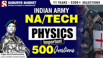 Important Questions-5  Physics II Army Nursing Assistant II target batch 2024 by Kundan sir