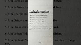 Erfolgreich werden durch Gewohnheiten und Routine #erfolgreichleben #gewohnheiten