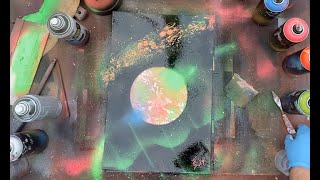 A Neon Green Arora near an unnamed planet: NEON FX  Spray Paint Art