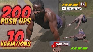 200 Pushups - 10 Variations | In [4K]