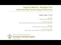 Support Matters: Strategies for Implementing Family Support Services