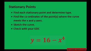 Find stationary points and sketch the curve of y= 16 - x^4
