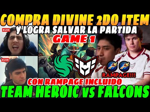 😲Compra DIVINE 2do ITEM y LOGRAN hacer COMEBACK IMPOSIBLE, GAME 1, Team HEROIC vs Team FALCONS😲