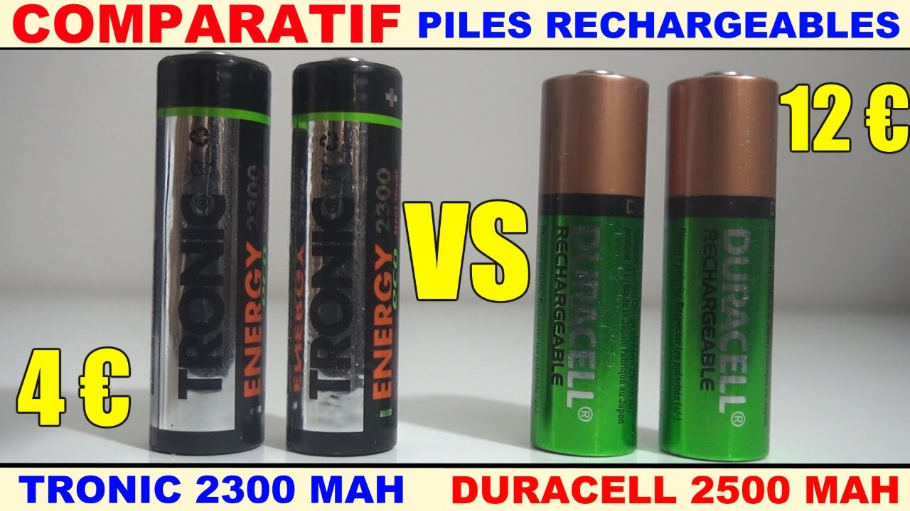 duracell vs tronic comparatif piles rechargeables test décharge lente