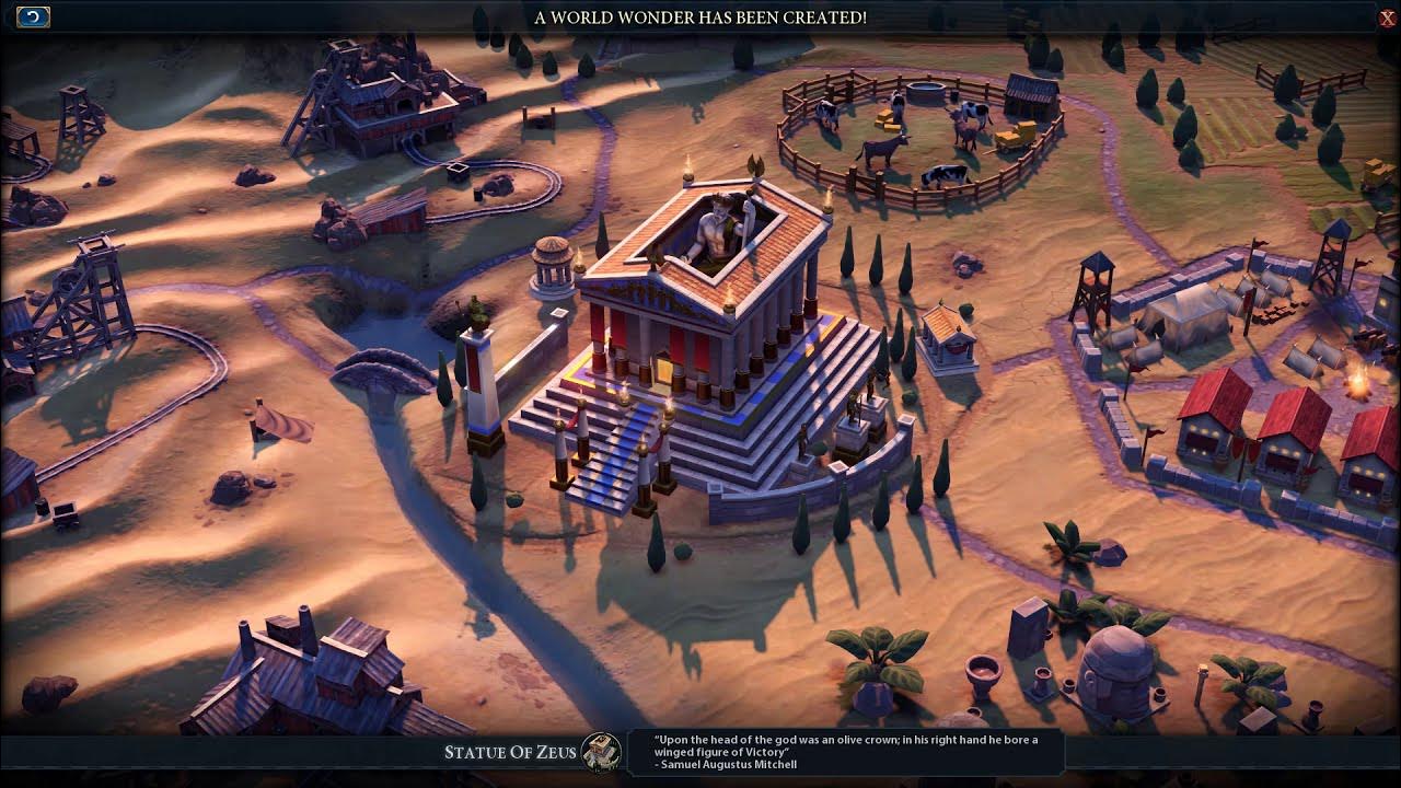 Statue of Zeus Civilization VI World Wonder Cutscene YouTube