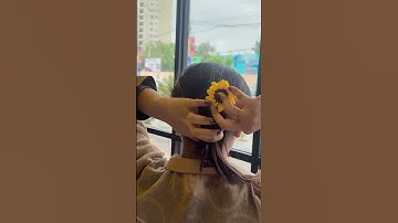 Thumbnail of Sunflower hair pin | #music #crochetflower #song
