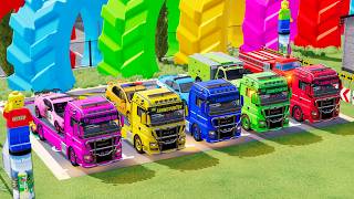 Transporting Police Cars, Fire Department with MAN Trucks on Impossible Road #fs22