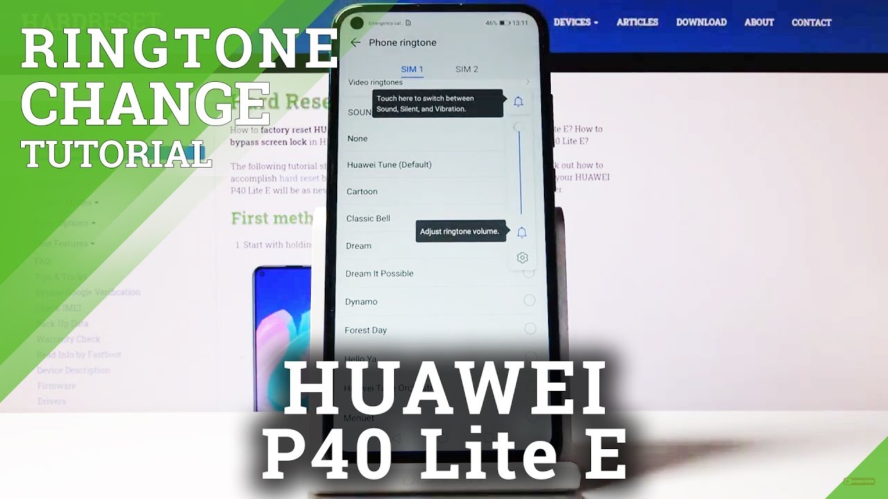 How to Change Ringtone in HUAWEI P40 Lite E Ringtone List YouTube