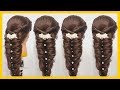 Easy hairstyles for long hair: Fishtail braid bridal hairstyles