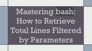 Mastering bash: How to Retrieve Total Lines Filtered by Parameters