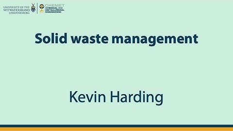 Solid waste management [Lecture]
