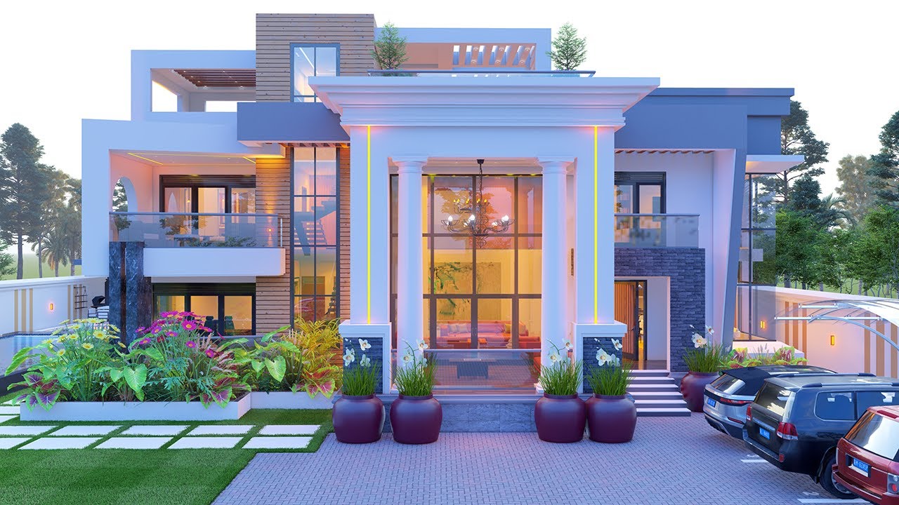 Project 38:  Wow! Look at this 6-Bedroom Beautiful Contemporary House Design! [19x20.8m]