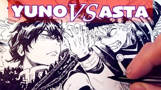 Drawing EPIC Asta VS Yuno Splash Page! Black Clover | Anime Manga Sketch