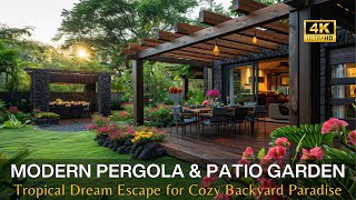Create Your Tropical Dream: DIY Modern Pergola and Patio Garden for Backyard Retreats