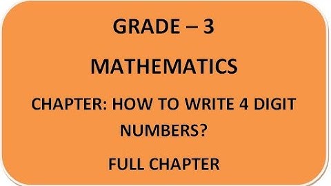 Grade-3-Maths-How to write 4 digit Numbers?