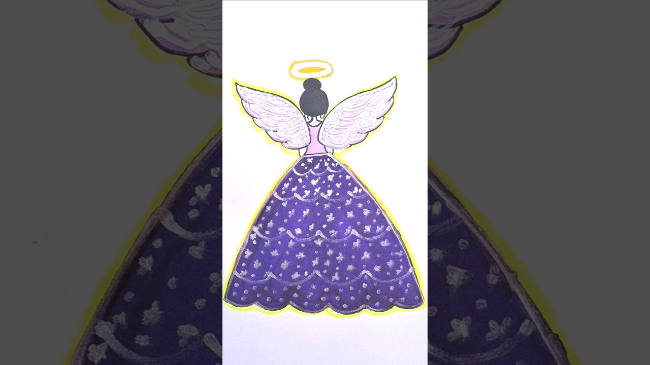 Draw ✨️Glowing Angel 😇 Very Easy 