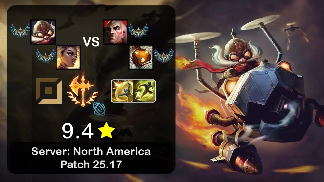 Corki ADC + Rell vs Swain + Bard - NA Challenger - Patch 25.17