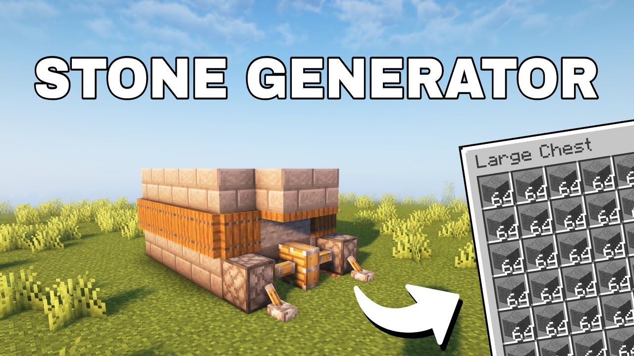 Easy AFK Stone Generator (Java & Bedrock) | Minecraft 1.21 - YouTube