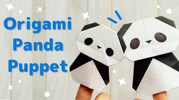 How to make an origami panda finger puppet (difficulty level: 2★★) パンダの指人形折り紙の折り方