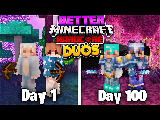 We Survived 100 Days In DUO BETTER MINECRAFT... Here's What Happened class=