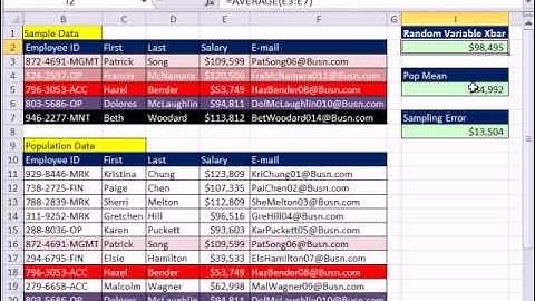 Excel 2010 Statistics 68: Construct Sampling Distribution Of Samples Means (Xbar)