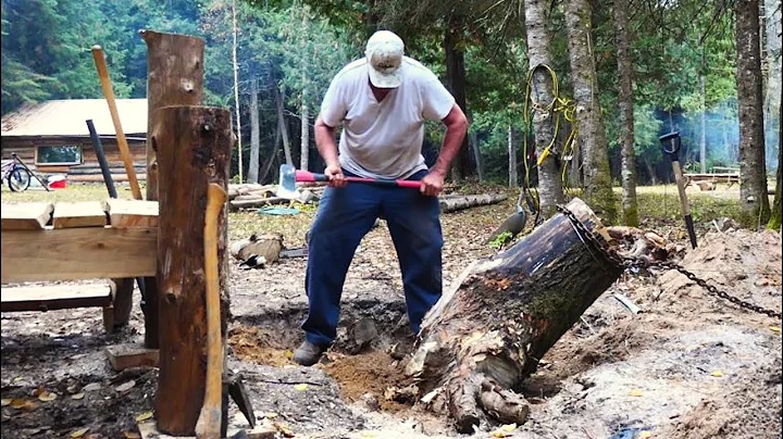 Kevin is Our Stump Remover-Martin's Old Off Grid Log Cabin#330