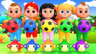 Color Ball Song! | Five Little Monkeys Jumping On The Bed | Melly Nursery Rhymes & Kids Songs screenshot 5