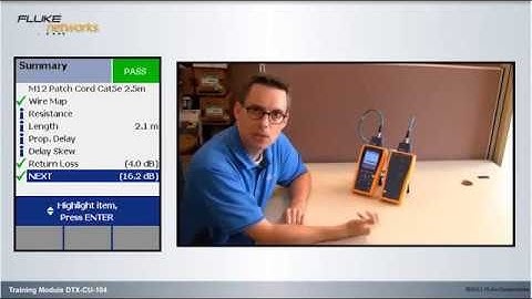 Certifying testing an M12 Patch Cord (DTX CU 104) - By Fluke Networks