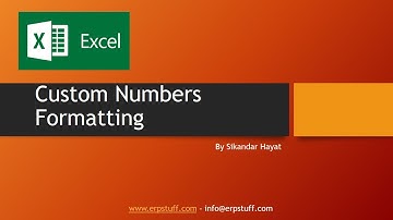 Microsoft Excel Custom Numbers Formatting