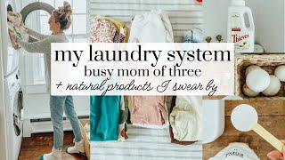 The Laundry System that CHANGED MY LIFE | Mom of 3 Routine + Natural Products | Becca Bristow RD