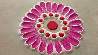 Simple Rangoli Design With Multiple Color | Special Satisfying Rangili in 2022 | Rangoli Art Company screenshot 5